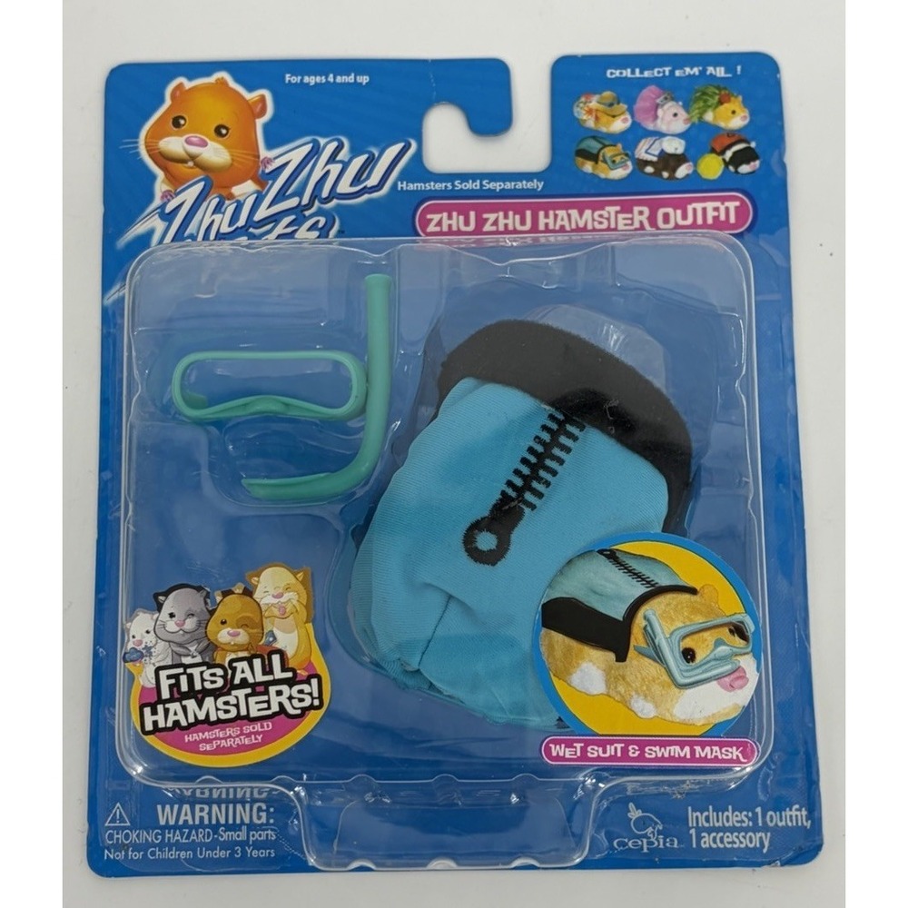 New Zhu Zhu Pets Hamster Wetsuit and Swim Mask Outfit